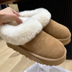 桑坡新款厚底塔茨勒便鞋女款毛毛秋tazzelle皮毛一体增高雪地靴