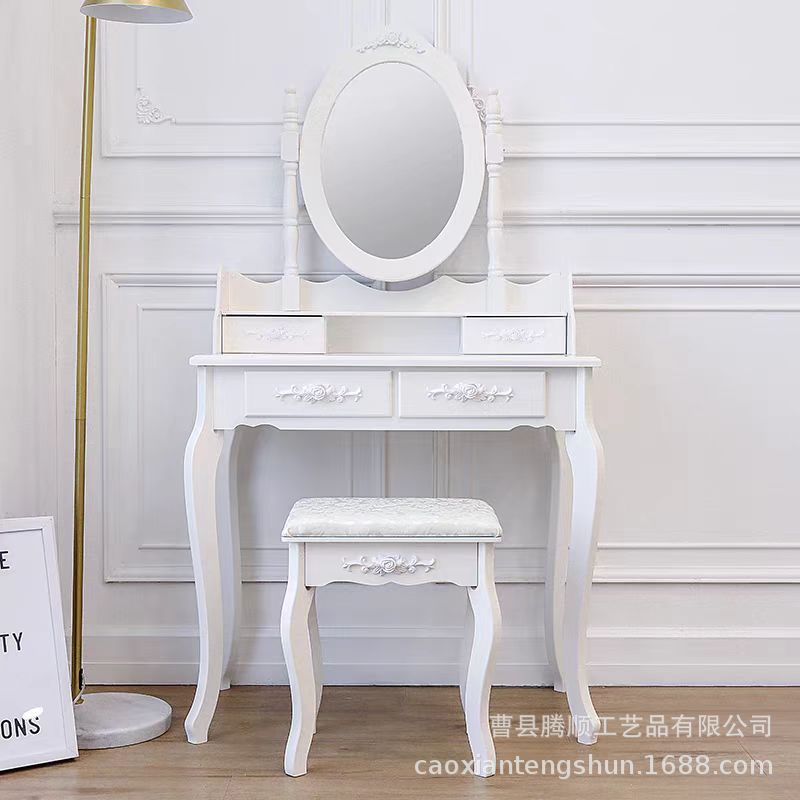 Taburetes de maquillaje de lujo blanco francés estilo europeo estilo pequeño estilo simple hogar moderno idílico