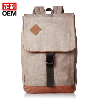 厂家定做时尚简约翻盖搭扣旅游背包 耐磨帆布学生通勤背包书包
