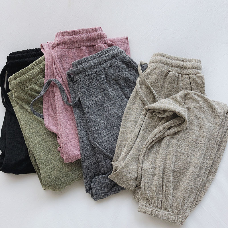 Huge Soft Dape Sweatpants Women's Summer Thin Student Loose Casual Pants High Waist Slimming Knitted Pants