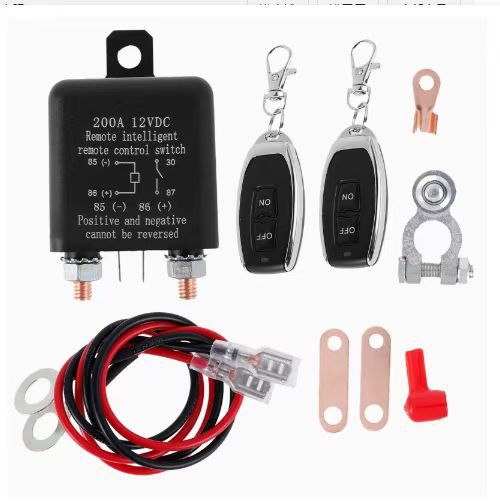 Universal 12V24V High-Current Car Battery Power-Off Switch, Anti-Drain Protection, Intelligent Remote Control Switch for Cars