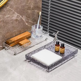 Light Luxury Storage Rack Bathroom Toilet Dressing Table Acrylic Water Ripple Tray Storage Bedroom