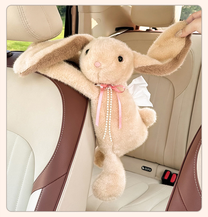 Creative Car Tissue Box, Car Tissue Holder, Hanging Type, High-End, Cute Cartoon Car Interior Decoration Tissue Hanging Bag