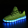 Adult coconut lamp shoes men's shoes USB charging light shoe mesh fly weaving LED shoe manufacturers wholesale/wholesale