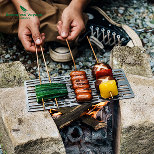 Biwei Pure Titanium Grill Outdoor Travel Camping Portable Small Grill Net Picnic Barbecue Grilled Fish Barbecue BBQ Camping