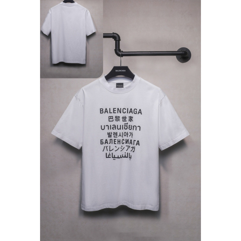 25ssクロスボーダー高品質タワーテーププリントレタードダメージ半袖Tシャツゆったり万能ワンピース卸売|undefined