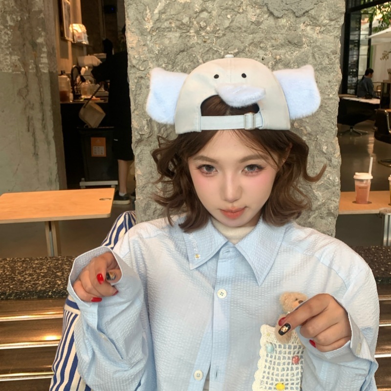 Y2K Kelousi-象両面野球帽、パーソナライズされた女性の大きな頭囲と顔の小さな日焼け止め帽子、女性用サンシェード|undefined