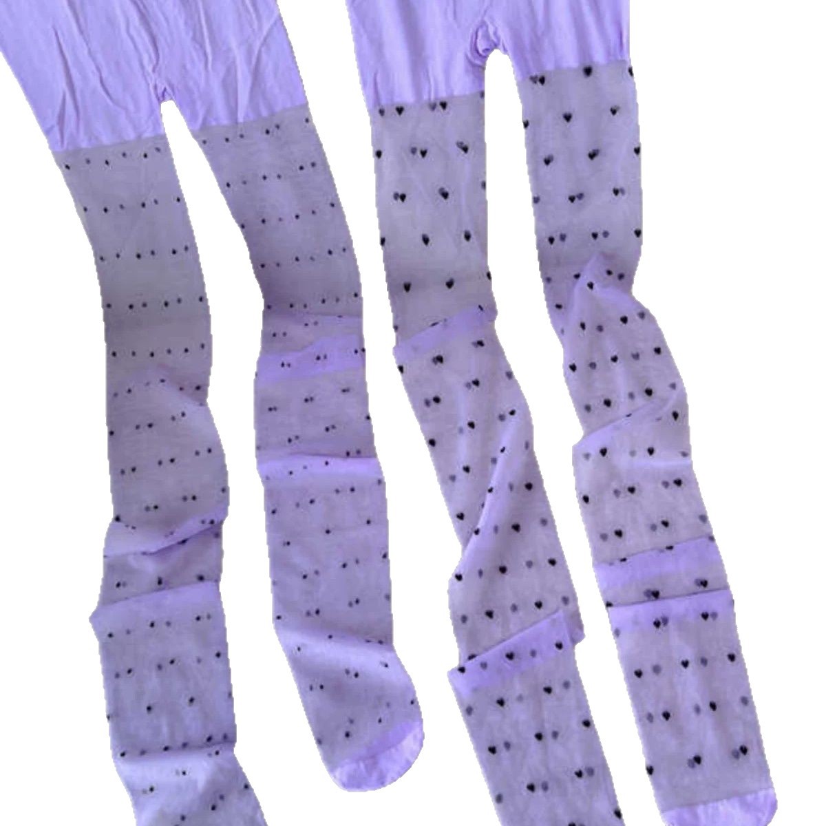Stile francese Vintage Dolce Viola Pois Y2k Primavera-estate Stile balletto Dopamina Sexy Nero ad alta trasparenza_voghion.com