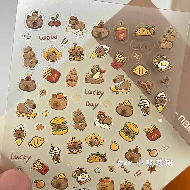 Little Red Book Same Kapibala Nail Art Flat Sticker Cute Water Cup Sticker Penholder Sticker Camera Phone Sticker Little Red Book Same Kapibala Nail Art Flat Sticker Cute Water Cup Sticker Penholder Sticker Camera Phone Sticker