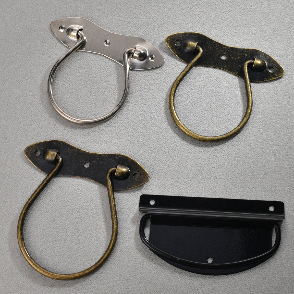 Jingmao Hardware New Chinese Style Large Ring Drawer Handle Furniture Ming and Qing Dynasty Copper Parts Iron Material Strip Handle