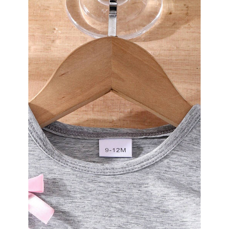 Transfronterizos Grey Knit Short Sleeve Bowknot Top Bell Bottom Pants