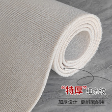 加厚纯色条纹出租房客厅卧室办公室大面积整铺ins风地毯拍照轻奢