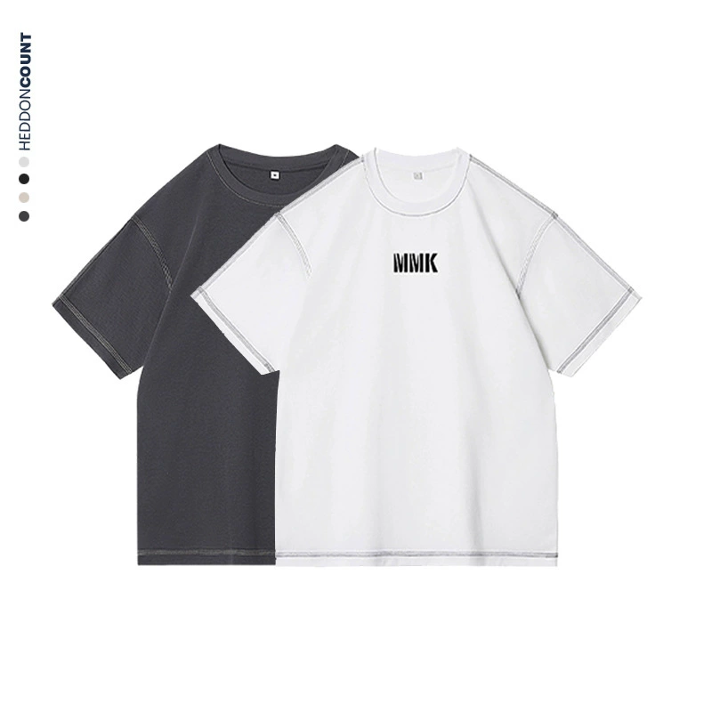 Летняя новая футболка с принтом алфавита для мужчин премиум-класса косые хлопчатобумажные полурукава одежда уличный стиль прилив футболка