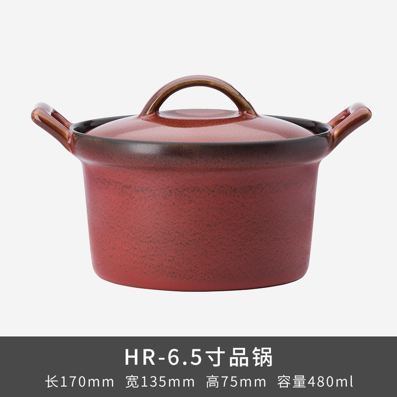 LZ Luxang cerámica horno de platos rojos coloridos horno de cubiertos de lujo ligero ensalada de frutas americana platos de platos para el hogar