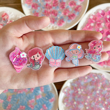 E20摇摇乐美人鱼贴片配件DIY亚克力卡通皮筋手机甜美发饰品材料