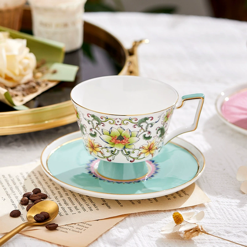 Coffee set, luxurious ceramic afternoon tea, tea cup