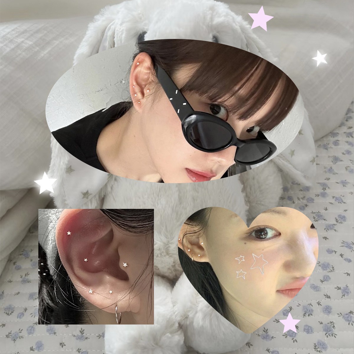 S99 스털링 실버 미니 스타 스터드 귀걸이 여성 미니멀리스트 올 매치 하이 엔드 센스 귀걸이 디자인 새로운 패션 귀걸이