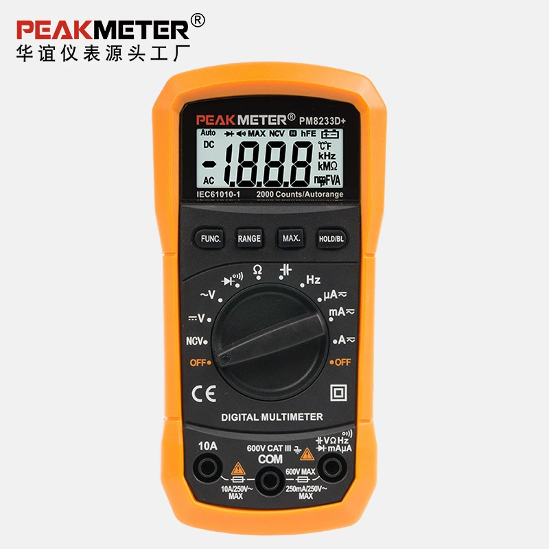 Высокоточный цифровой мультиметр Huayi PEAKMETER PM8233D + Автоматический диапазон NCV конденсатор электрик