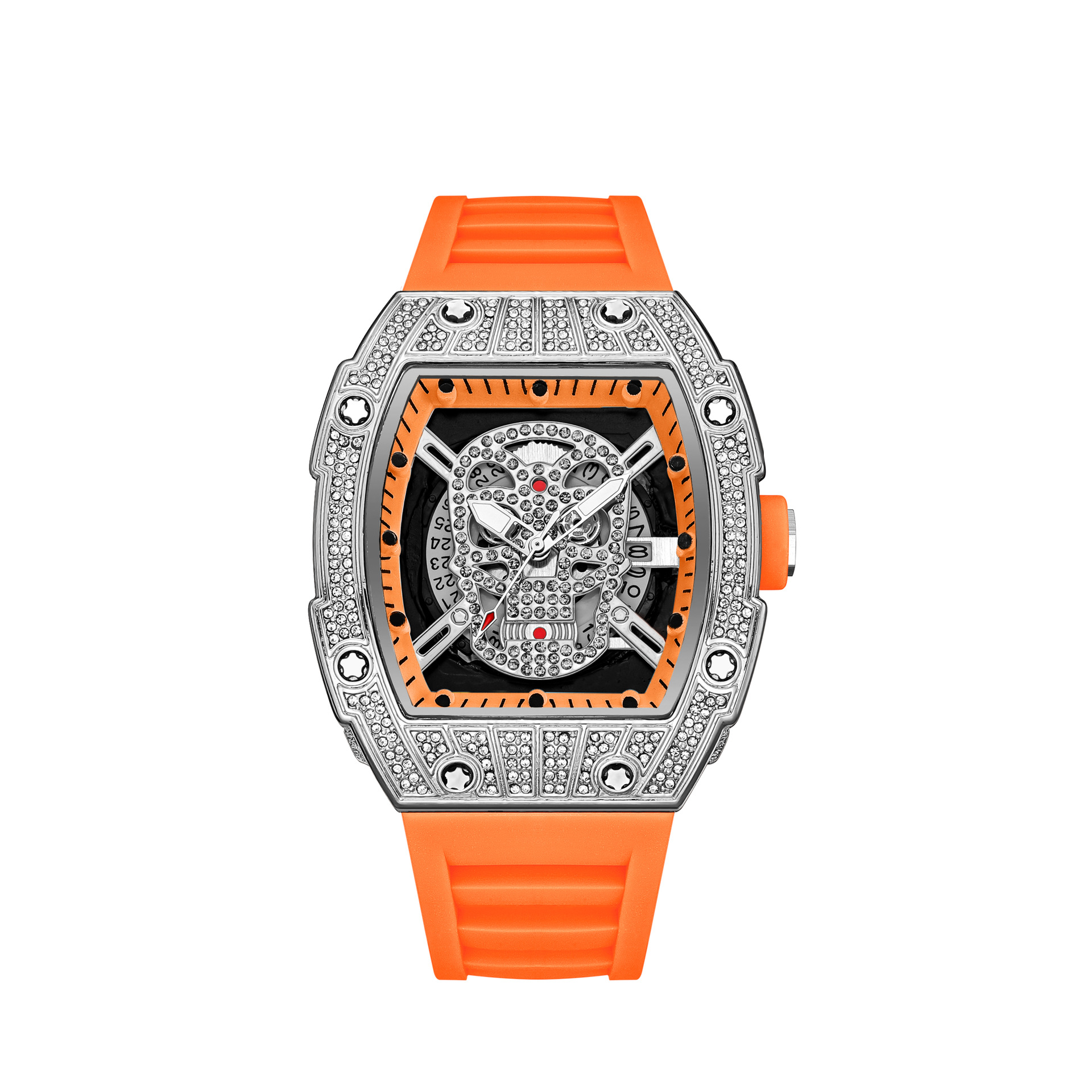 Men's Quartz Watch Starry Sky Diamond Studded Gold Ghost Head Design_voghion.com