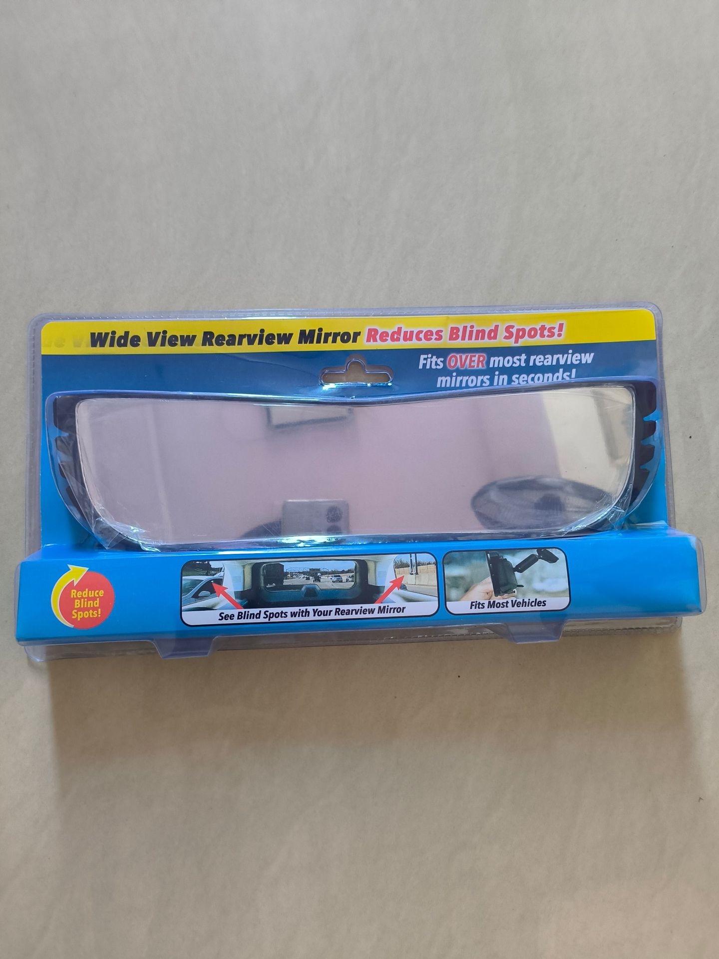 Qìchē Car Auxiliary Mirror Wide View Rearview Mirror Reversing Wide Angle Mirror (Large field of view rear view auxiliary mirror) - 325174cm-blister-packaging