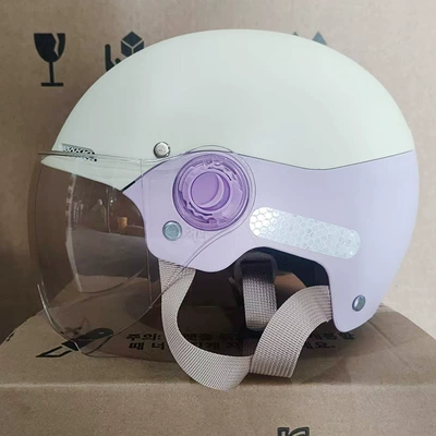 and electric vehicle helmet for men | Motosiklet kaskı (dəbilqə) - two-tone-purple-short-transparent-lenses