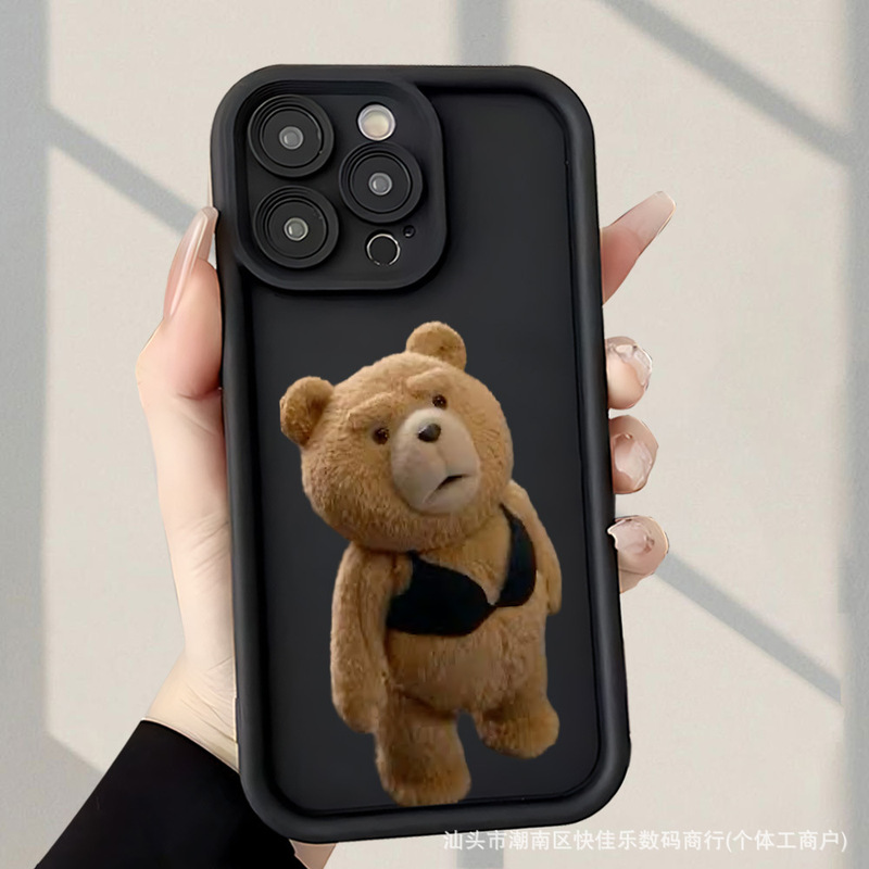 Funny Teddy Bear Suitable for Apple Phone Case Iphone11/12/13/14Pro/15/16Promax Soft17