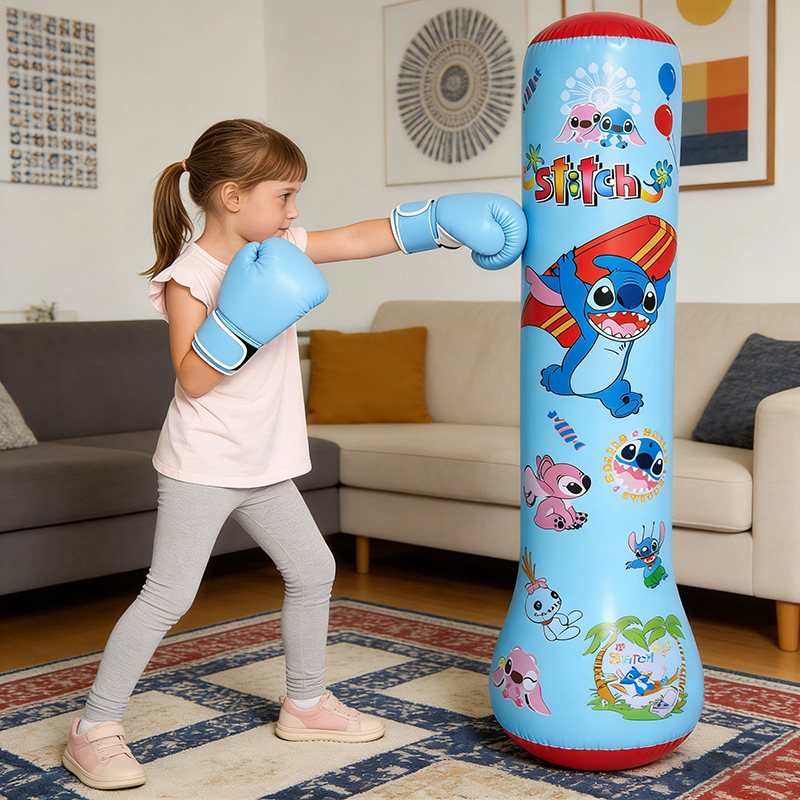 Columna de boxeo infantil PVC columna de entrenamiento infláble tumbler dibujos animados indoor ejercicio descompresión juguetes ecológicos