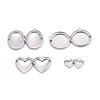 Necklace stainless steel heart-shaped, glossy pendant, round photo frame