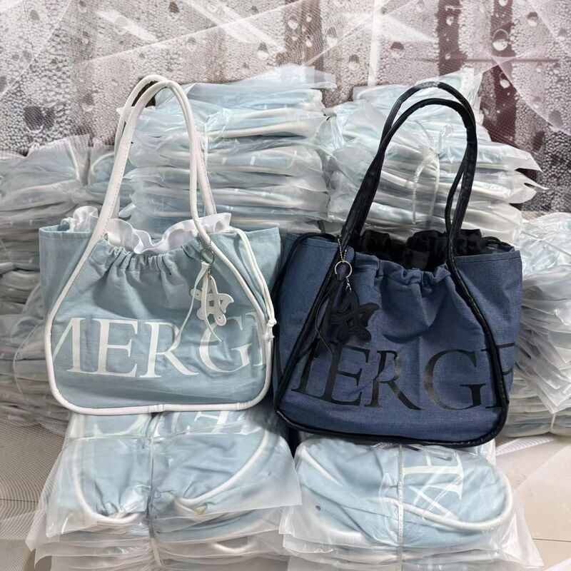 跨境MERGE托特包大容量休闲女包慵懒风单肩布包通勤百搭手提大包|undefined