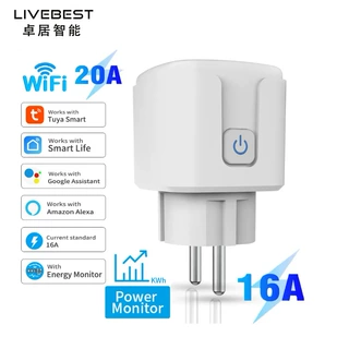 跨境欧规涂鸦智能插座WIFI计量插座16A20A HomeKit/Alexa/Google