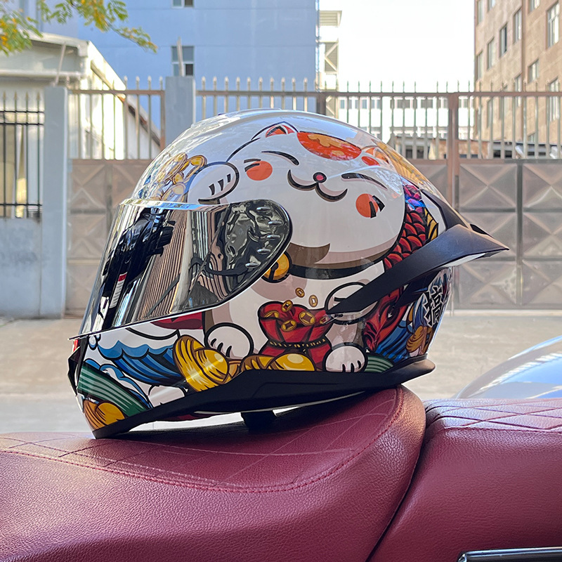 Casco de motocicleta Orz para hombres y mujeres, casco integral de verano con gran alerón trasero para todas las estaciones, certificado por DOT, transfronterizo.