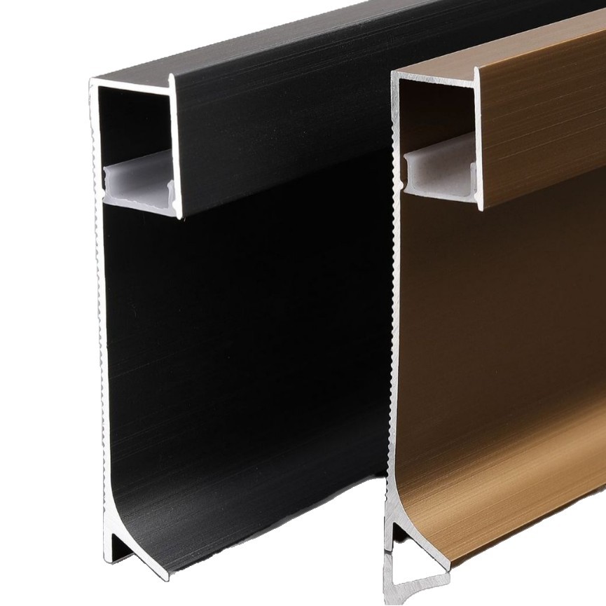 Zócalo, perfil de aluminio, línea de esquina, línea de esquina para suelo, canal de luz luminoso, zócalo empotrado, zócalo de aluminio
