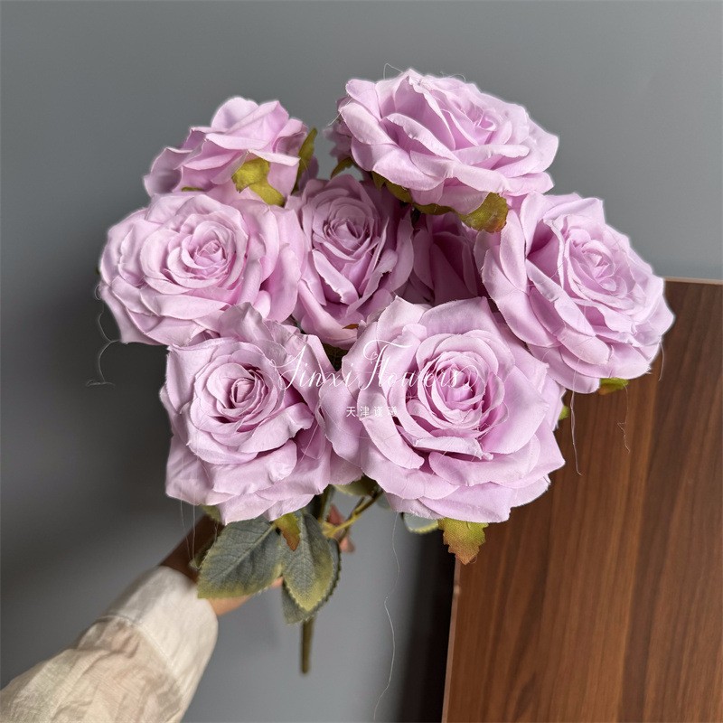 Diamante de 9 cabeças rosa-roxo