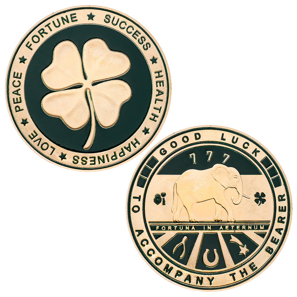 Colección de monedas conmemorativas de trébol de cuatro hojas, medalla conmemorativa, colección de buena suerte, recuerdo, temporada de graduación, festival.