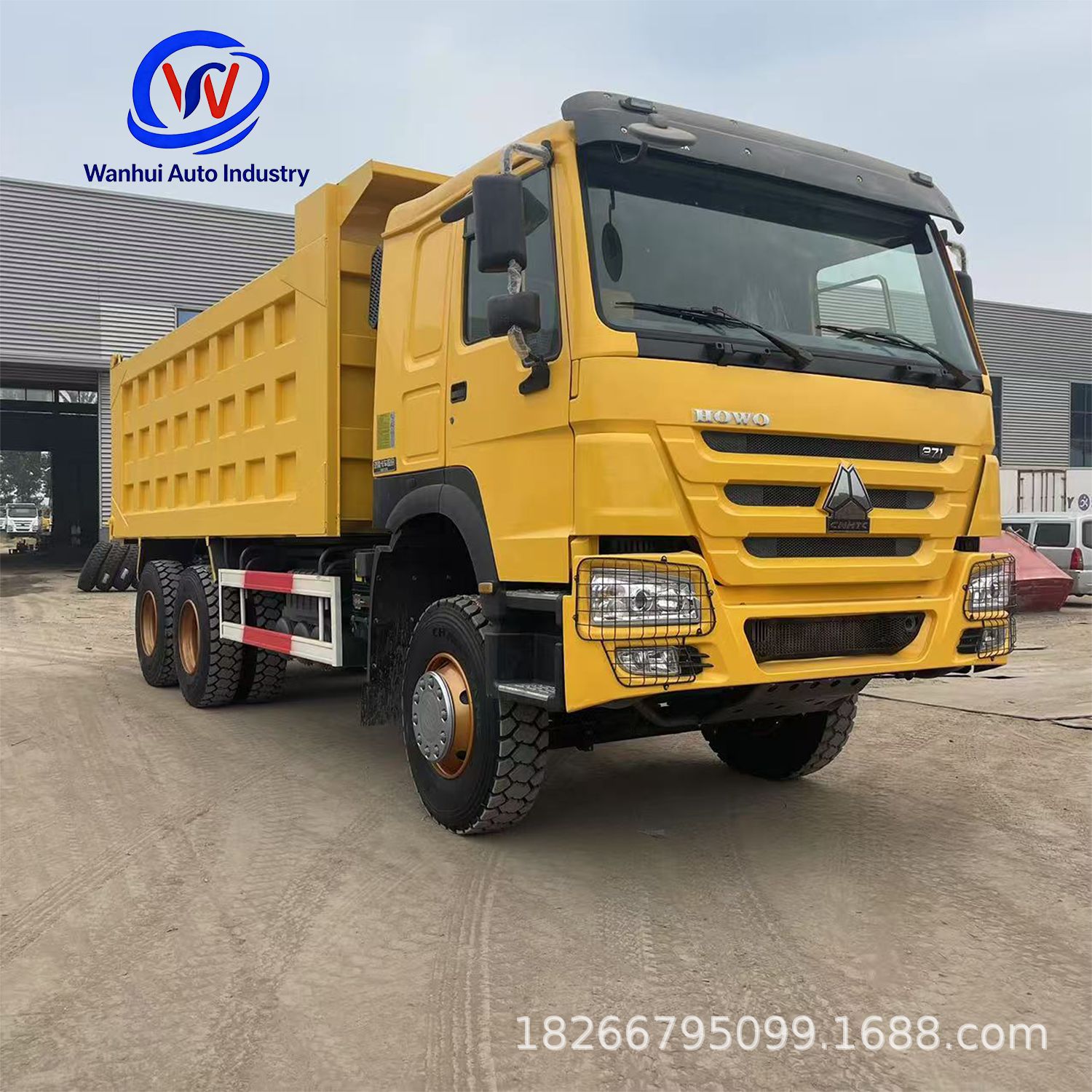 Cross-Border Manufacturer's In-Stock 90% New Howo Dump Truck, Self-Unloading Truck, African Self-Unloading Rear-Dump Transport Truck