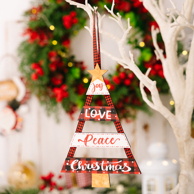 跨境圣诞节挂件 木质工艺品挂牌派对场景布置装饰品christmas挂件|undefined