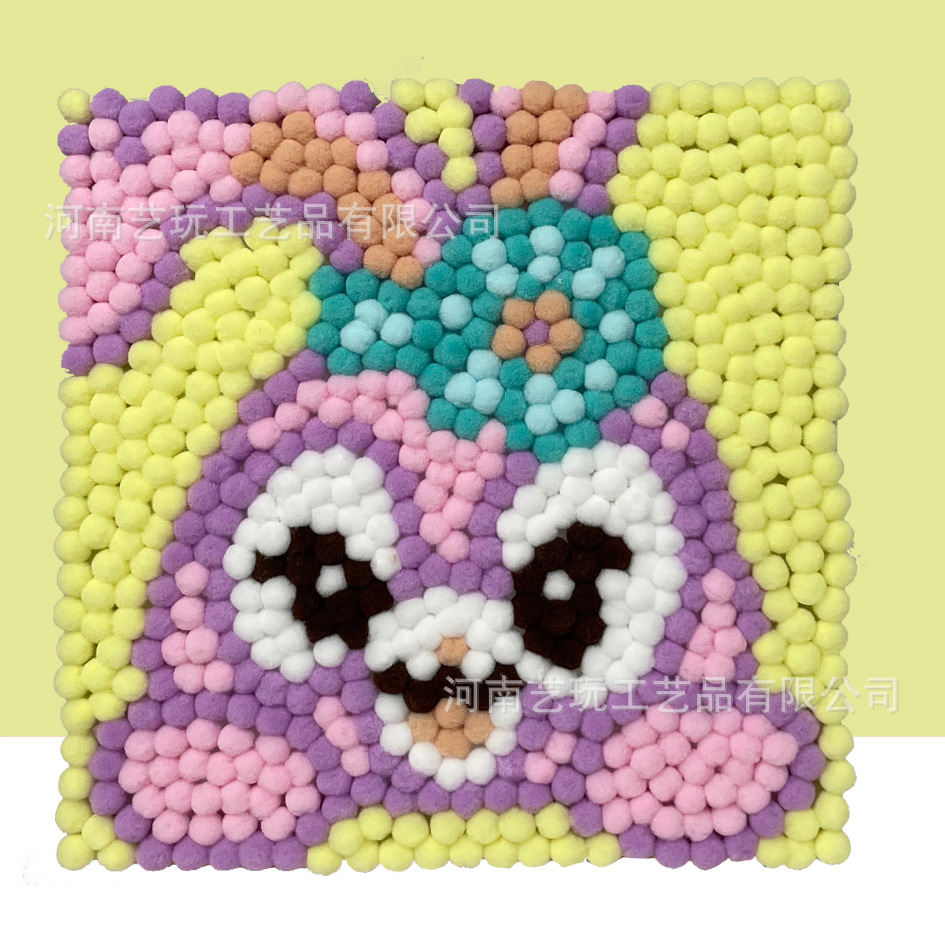 MQH20-033 / 20*20cm（实木内框+画布+毛球材料包）