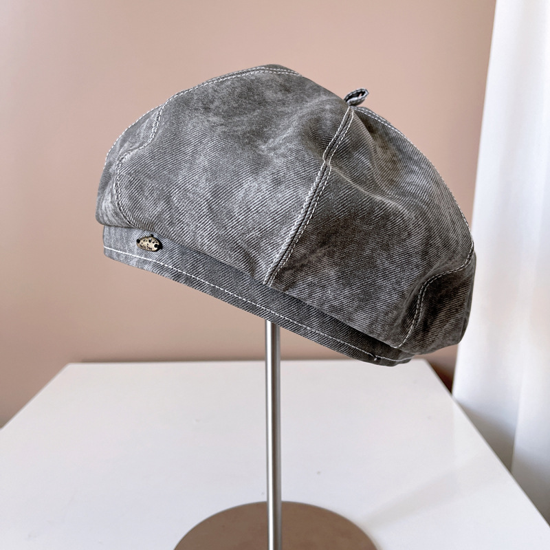 Women's Simple Style Marble Eaveless Beret Hat display picture 4