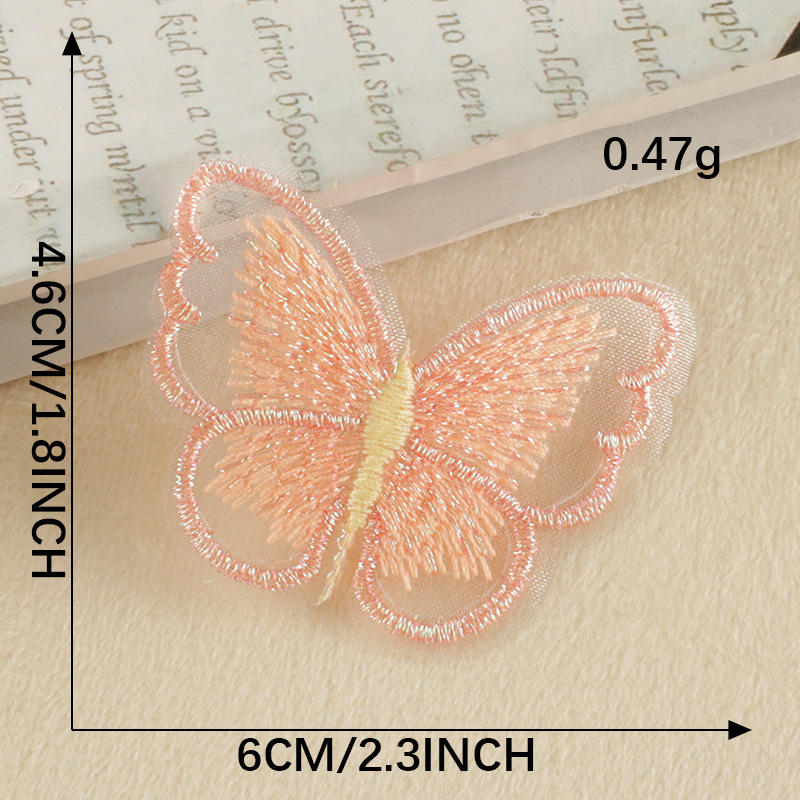 Emblemas bordadas de computadora mariposa transparente accesorios accesorios de ropa accesorios sellas hechas a mano DIY bordado pegatinas de tela