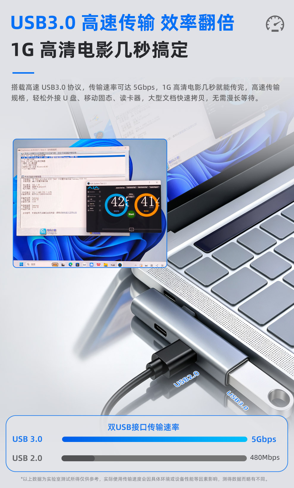 Sınır Ötesi USB Arayüz Genişletici 5GB İletim Type-C Erkek USB3.0 Dişi Adaptör Yan Açılı Genişletme Dock