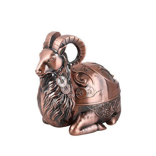 Cute goat animal retro metal ashtray creative personality coffee table car stylish ashtray inside the car