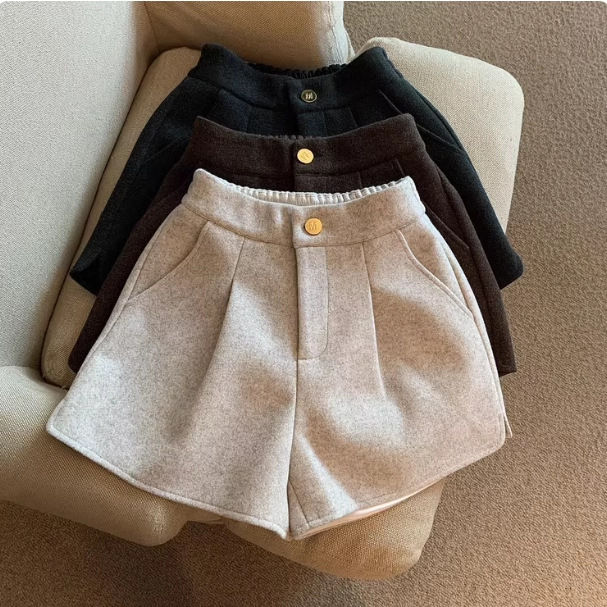 Girls' Woolen Shorts New Stylish Style for Older Children and Toddlers, Children's Leggings for Autumn and Winter, Girls' Boot Shorts Trendy