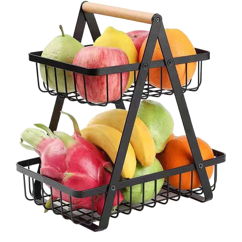 Frutero nórdico de hierro forjado, cesta de frutas desmontable para el hogar, estante de almacenamiento para cocina, sala de estar, escritorio, cesta para pan, estilo simple.