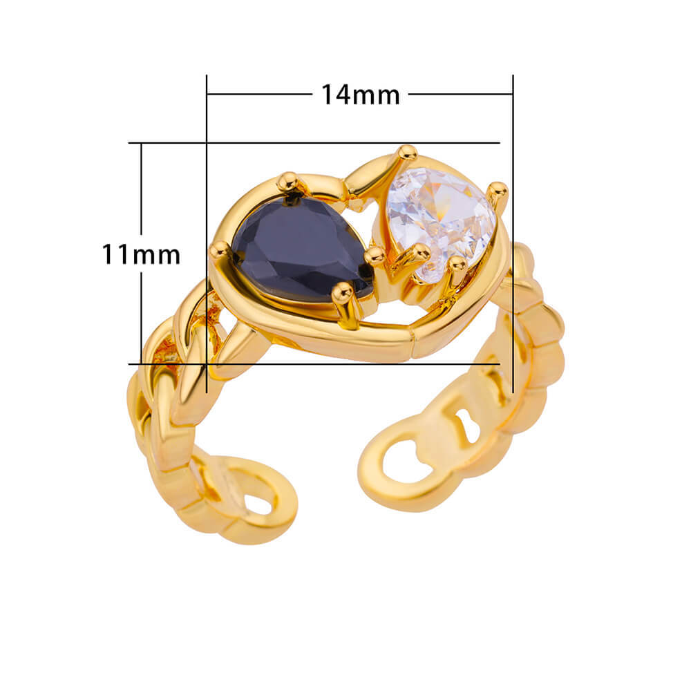 10g Weight Zircon Inlay Material Rings Classification Adjustable Ring Size 1 Piece Quantity Daily Occasion Copper Material Irregular, Heart Shape Pattern All Seasons Season Women's Gender Plating Design Elegant, Simple Style Style Wholesale Jewelry Elegant Simple Style Irregular Heart Shape Copper Zircon Plating Rings 35