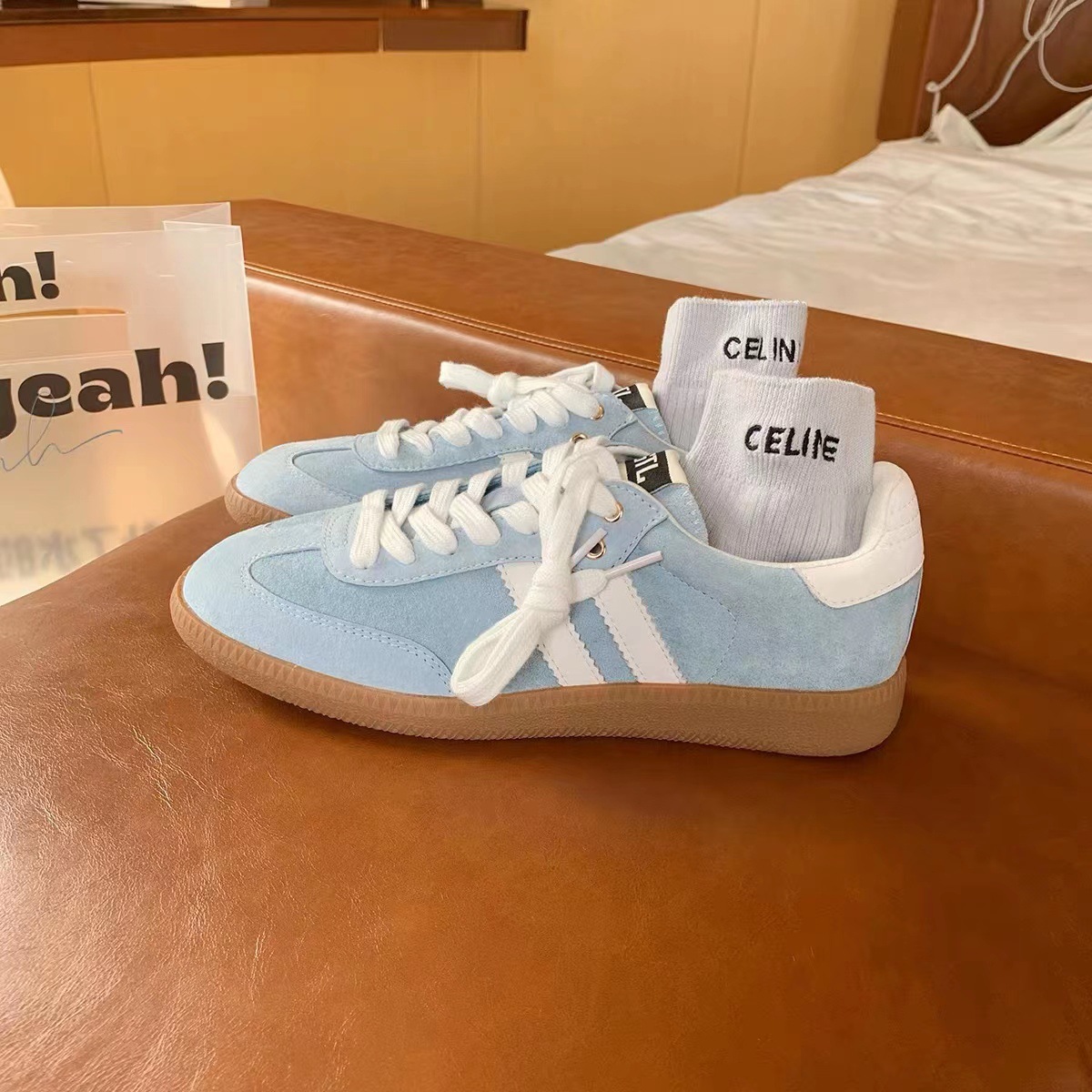 Zapatillas deportivas casuales de suela gruesa con bloques de color estilo retro 2025 de Grape Mom, zapatillas de entrenamiento alemanas para mujer, modernas para primavera y otoño