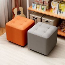 凳子家用实木矮凳茶几板凳结实客厅沙发凳软包门口换鞋脚踏方凳