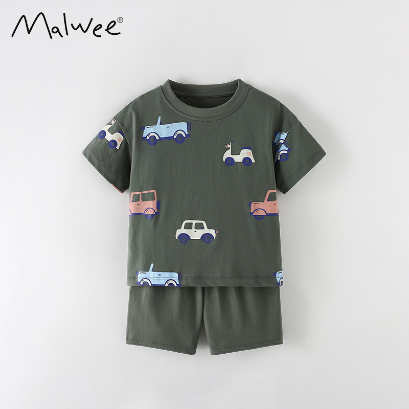 Cross-border mlawee nuevo traje de niño suave y cómodo, moda versátil para niños de verano diario para hombres dos piezas