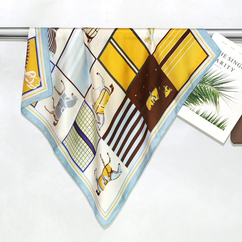 Personalizirani Instagram stil proljetnog tiska za žene iz 2023., profesionalni kvadratni simulacijski svileni šal_voghion.com