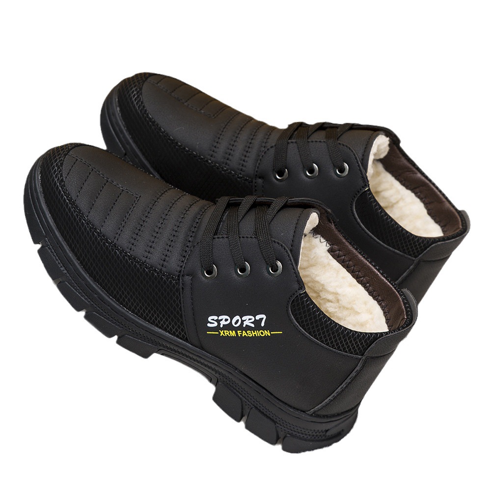 Bottes de neige d'hiver 2025 pour hommes, résistantes et durables, semelle souple antidérapante, doublure polaire, chaudes et épaisses, idéales pour la randonnée en extérieur._voghion.com