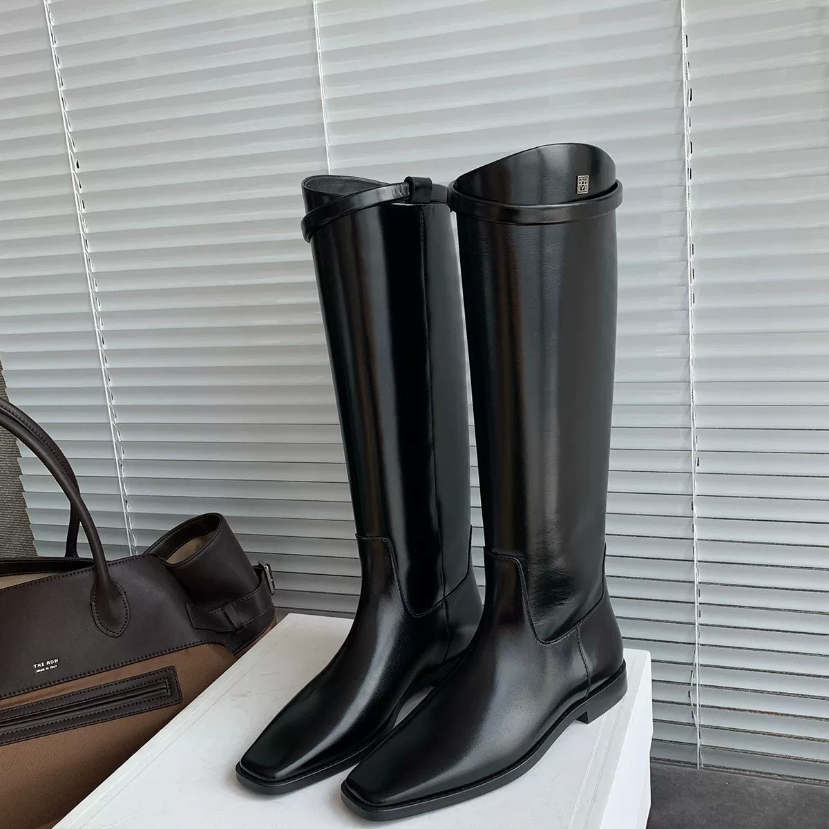 Виноградная мама Studiolee Нью-Йоркская история ~ Тонкие кожаные пряжки, но колено толстые каблуки рыцарь сапоги